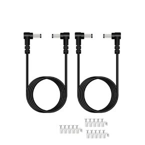 2Pack 6.56FT 2M 5.5mm*2.1mm DC Power Extension Cable with 90 Degree Right Angle Extension Cord Ends Male and Male for LED Lights Strip, Security Camera,5V-24 Volt Supply Adapter Power Cord