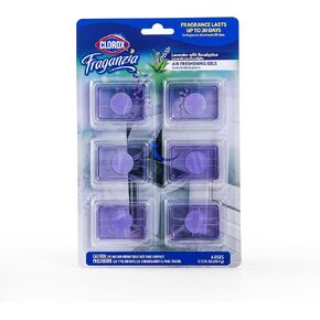 Clorox Fraganzia Adhesive Air Freshening Gels in Island Escape | No-Plug, Battery-Free Air Freshener for Garbage Cans & More, Air Freshener Units, 6 Count - 12 Pack