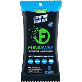 FunkAway Extreme Odor Eliminating Automotive Sachet, Odor Absorbing Packet Ideal for Glove Compartments, Consoles, Trunks & Under Seats, Fresh Smell for Up to 90 Days