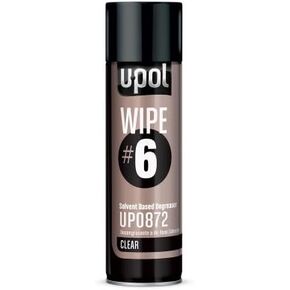 U-POL 0872 Wipe#6 Solvent Based Degreaser, Clear, 450 ml Aerosol