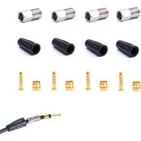 Hydraulic Disc Brake Service Kit Including Sleeve nuts, Rubber Covers, Brass Olives and Barbed Fittings Compatible with Shimano BH59 / BH90, AVID SRAM, Magura Hose, Pack of 4 sets (for AVID SRAM)