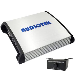 Audiotek AT2400S 2 Channel Stereo Car Amplifier - 2400 Watts, 2 Ohm Stable, LED Indicator, Full Range, Bass Knob Included, Great for Speakers and Subwoofers