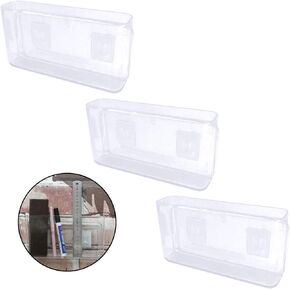 3 Pack Plastic Wall Folders, Acrylic Single Pocket Wall Mount File Holder, Clear Hanging Wall File Organizer for Office Home, 8.8" x 2.5" x 4.3"