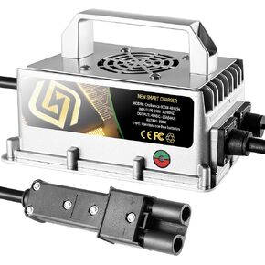 48Volt 15Amp Aluminum Casting Wide Voltage Golf Cart Battery Charger Matching 2-pin Yamaha Nabson Plug Charges The Battery of G19/G20/G21/G22 Golf Carts