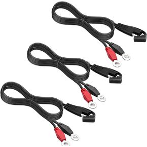 Battery Ring Terminal Harness with 2ft 18AWG Cable and 2-Pin SAE Quick Disconnect Plug (3 Pack)