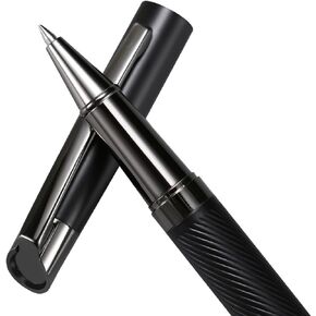Rollerball Liquid Ink Signature Pens for Women Luxury Box Gel Black Ink Fancy Pen Refillable for Executive Office,Professional,Birthday Nice Gift Pen Set Black