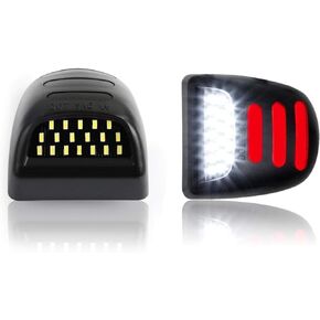 مجموعة مصابيح لوحة الترخيص LED من D-Lumina مع أنبوب نيون OLED أحمر متوافق مع Chevy Silverado GMC Sierra 1500 2500 3500 Suburban Tahoe Cadillac Escalade EXT، 6000K أبيض قطعتين