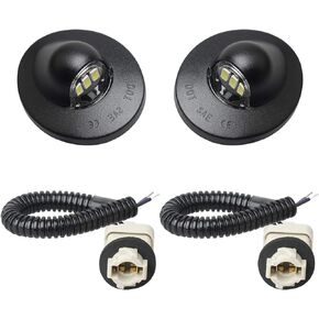 RUXIFEY LED License Plate Light with Socket Wiring Harness Plugs Compatible with Ford F150 F250 F350 F450 F550 Superduty Ranger Explorer Bronco Excursion Expedition, 6500K White