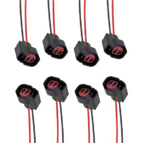 8 PCS Fuel Injector Connector Pigtail,Fuel Injectors Set of 8 Replace OEM# 5013995AA,5161919AA,Car Accessories Fuel Injector Wiring Harness Compatible with Dodge,Ford,Chevrolet