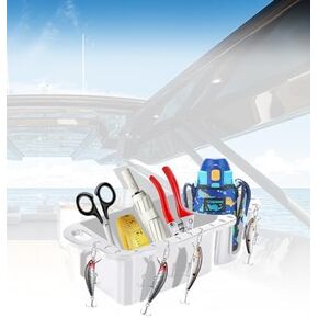 Boat Caddy Organizer, Marine Seat Cup Holder for B100 B200 B300, Boat Storage Organizer Universal Fit for Bass Kayak Pontoon Jon Boat