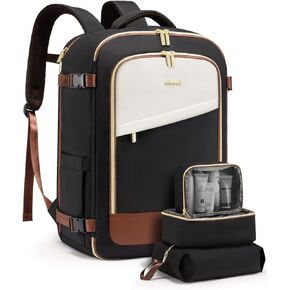 LOVEVOOK Travel Backpack for Women, 40L Carry On Backpack for Airplanes, Personal Item Bag for Airlines Fits 17 inch Laptop, TSA Approved Luggage with 3 Packing Cubes,Waterproof Weekender Gym Backpack