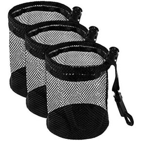 ELVES 3 PCS Lightweight Nylon Mesh Golf Ball Bags with Sliding Drawstring Cord Lock Closure, Can Hold 12 Golf Balls,Black Mesh Bag for Golf Tennis Balls,Gym,Shower,Washing Toys,Diving