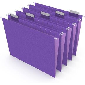 Staples 419200 Hanging File Folders 5 Tab Letter Size Purple 25/Box (419200)