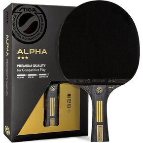 STIGA Alpha Ping Pong Paddle – 5-ply Extra Light Blade – 2mm Premium Sponge – Flared Handle for Masterful Grip – Performance Table Tennis Racket for Competitive Play