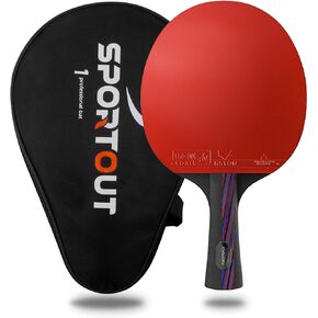 Sportout Ping Pong Paddle, Professional Table Tennis Racket with Case, Table Tennis Paddles for Advanced Training and Tournament