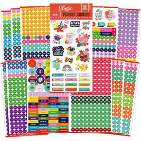 Planner Stickers – 1867 Daily Icons and Inspirational Stickers for Adults Calendar, Classic Pack for Budget, Work, and Holidays