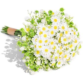 QIANYUN Plum Flower Arrangement Fake FlowersDecor Home Decor Wedding Decor (1, White Daisy)