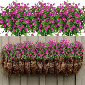 20 Bundles Artificial Plants Outdoor Fake Flowers, UV Resistant No Fade Faux Plastic Greenery Shrubs Plants for Hanging Garden Porch Window Box Outside Decoration,Home Indoor Decor (Eucalyptus Leaves)