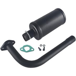 Exhaust with Muffler For Coleman Powersports CT200U BT200X KT196 RB200 MB200,For Predator 212cc 196cc/6.5HP Go Kart and Gas Mini Bike Black