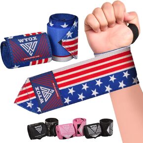 WYOX Unisex Wrist Wraps for Weightlifting ǀ Wrist Straps for Men ǀ 18'' Extended Length Strong Wrist Straps ǀ Wrist Strap for women ǀ Workout straps with Thumb Loop for Muscle Stability