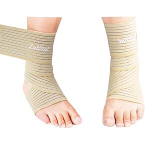 Luwint 2 Pack Elastic Compression Bandage, Ankle Wrist Knee Calf Thigh Wraps Support for Sports Gym Weightlifting Workout Running Pain Relief