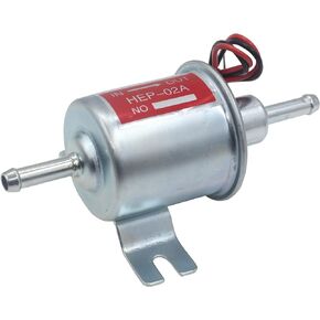 Effoexpart Universal Electric Fuel Pump 12V Transfer Low Pressure 5-9 PSI Gas Diesel Inline Compatible with Carburetor Motocycle Trucks Boats ATV HEP-02A