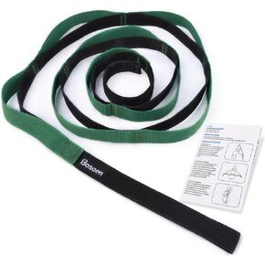 Bosaen [جديد 2024] حزام مطاطي مع 10 حلقات للعلاج الطبيعي، حزام يوجا غير مرن للتمرين المنزلي، البيلاتيس، الجمباز، حزام مطاطي للنساء والرجال مع كتاب تمرين in Kuwait