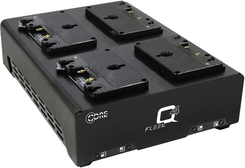 بطارية ليثيوم أيون Hypercore NEO 150 Mini بقدرة 147 وات في الساعة، حزمة حامل ذهبي (4 عبوات) مع شاحن Core SWX Fleet Q Gold Mount رباعي المواضع in Kuwait