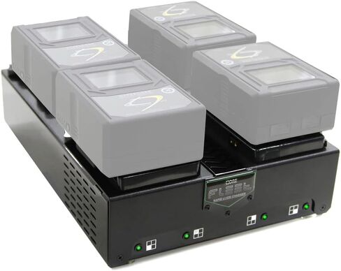 بطارية ليثيوم أيون Hypercore NEO 150 Mini بقدرة 147 وات في الساعة، حزمة حامل ذهبي (4 عبوات) مع شاحن Core SWX Fleet Q Gold Mount رباعي المواضع in Kuwait