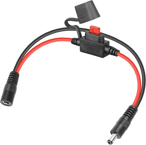 كابل طاقة CERRXIAN 14AWG DC 5.5 مم × 2.1 مم ذكر إلى أنثى سريع الفصل مع حامل مصهر 10A لكاميرات CCTV الأمنية وإضاءة LED والألواح الشمسية ومعدات الطاقة الأخرى (0.4M 1FT) in Saudi Arabia