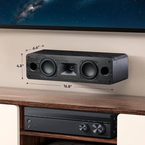 مكبر صوت قناة Saiyin المركزي مع مكبرات صوت مزدوجة 3.5 بوصة ومكبر صوت بوق، لستيريو سطح المكتب أو الصوت المحيطي للمسرح المنزلي، يتطلب مضخم صوت أو جهاز استقبال منفصل، قابل للتركيب على الحائط، فردي in Kuwait