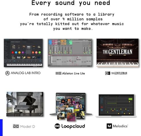 Arturia - MiniLab 3 Alpine - وحدة تحكم MIDI عالمية لإنتاج الموسيقى، مع حزمة برامج الكل في واحد - 25 مفتاحًا، 8 لوحات متعددة الألوان - أبيض جبال الألب in Kuwait