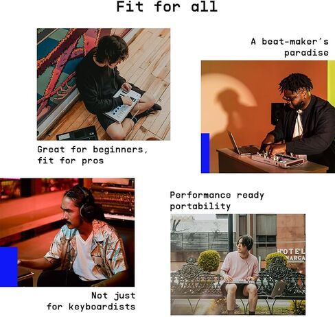 Arturia - MiniLab 3 Alpine - وحدة تحكم MIDI عالمية لإنتاج الموسيقى، مع حزمة برامج الكل في واحد - 25 مفتاحًا، 8 لوحات متعددة الألوان - أبيض جبال الألب in Kuwait