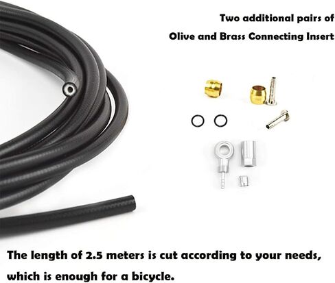 Farbetter 2500mm Bicycle Hydraulic Disc Brake Hose Kit for Shimano BH90 System, Including Banjo Adapter, Red/Gold/Silver in Kuwait