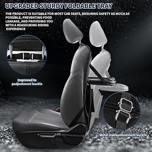 منظم ظهر مقعد السيارة مع سلة مهملات قابلة للطي، منظم مثالي لمقعد السيارة الخلفي مع صينية للتنظيم والسفر والراحة - ملحقات السيارة التي يجب اقتناؤها (عبوة واحدة) in Kuwait