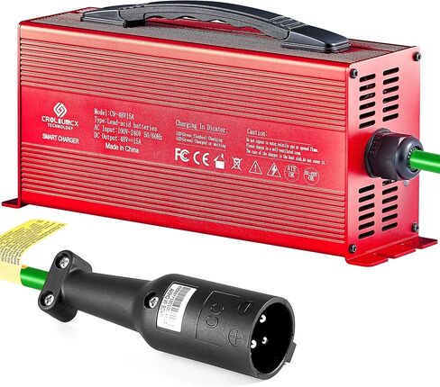 48 فولت 15 أمبير من الألومنيوم، شاحن بطارية عربة الجولف، متوافق مع قابس مستدير 3 دبوس، يشحن بطارية ClubCar DS/عربات الجولف السابقة in Kuwait