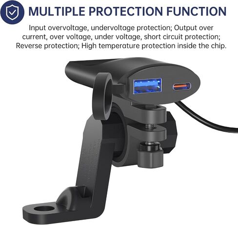 DC12V-24V Car Mobile Phone Charger Fast Charging PD + USB Motorcycle QC3.0 Cell Phone Charger in Saudi Arabia