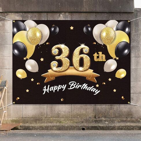 خلفية لافتة عيد ميلاد سعيد 36 من باكبووم - 36 لوازم زينة لحفلات عيد الميلاد للرجال - أسود ذهبي 4 × 6 أقدام in Saudi Arabia