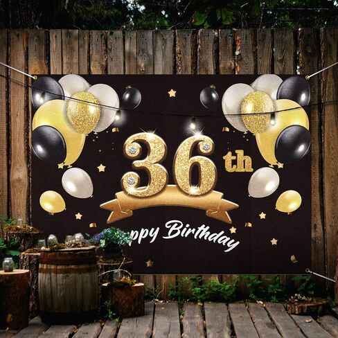 خلفية لافتة عيد ميلاد سعيد 36 من باكبووم - 36 لوازم زينة لحفلات عيد الميلاد للرجال - أسود ذهبي 4 × 6 أقدام in Saudi Arabia