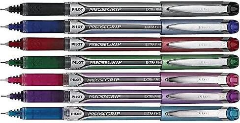 Pilot, Precise V5, Capped Liquid Ink Rolling Ball Pens, Extra Fine Point 0.5 mm, Assorted Colors, Pack of 7 in Kuwait