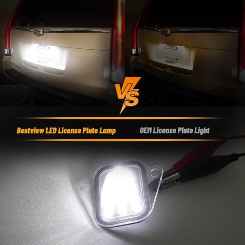Bestview لوحة ترخيص LED غطاء أسود، استبدال مجموعة مصابيح العلامات متوافق مع Chevy Silverado GMC Sierra Avalanche Suburban Escalade Yukon Cadillac Step Bumper، 6500K المصابيح البيضاء علامة الضوء in Kuwait