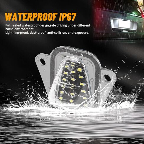 Bestview لوحة ترخيص LED غطاء أسود، استبدال مجموعة مصابيح العلامات متوافق مع Chevy Silverado GMC Sierra Avalanche Suburban Escalade Yukon Cadillac Step Bumper، 6500K المصابيح البيضاء علامة الضوء in Kuwait