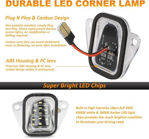 Bestview لوحة ترخيص LED غطاء أسود، استبدال مجموعة مصابيح العلامات متوافق مع Chevy Silverado GMC Sierra Avalanche Suburban Escalade Yukon Cadillac Step Bumper، 6500K المصابيح البيضاء علامة الضوء in Kuwait