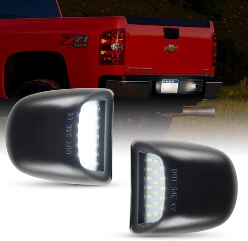 Gempro LED License Plate Light Rear Tag Lamp Assembly for 2014-2023 Chevy Silverado GMC Sierra 1500 2500HD 3500HD, 6000K White in Saudi Arabia