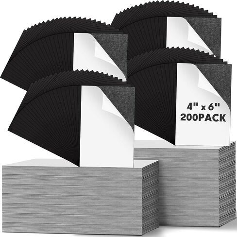 Macarrie 4 x 6 Adhesive Magnetic Sheets with Adhesive Backing Cuttable Magnetic Paper Stickers Flexible Peel and Stick for Picture Crafts Die Storage Photos(200 Pcs) in Saudi Arabia
