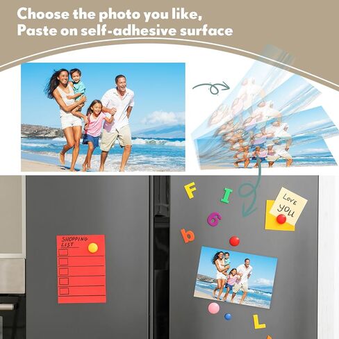 Macarrie 4 x 6 Adhesive Magnetic Sheets with Adhesive Backing Cuttable Magnetic Paper Stickers Flexible Peel and Stick for Picture Crafts Die Storage Photos(200 Pcs) in Saudi Arabia
