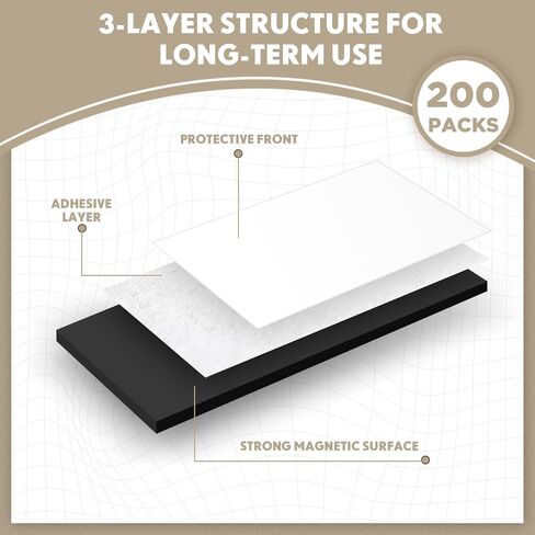 Macarrie 4 x 6 Adhesive Magnetic Sheets with Adhesive Backing Cuttable Magnetic Paper Stickers Flexible Peel and Stick for Picture Crafts Die Storage Photos(200 Pcs) in Saudi Arabia