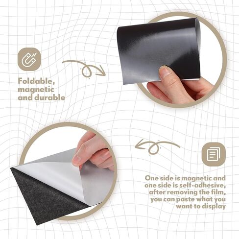 Macarrie 4 x 6 Adhesive Magnetic Sheets with Adhesive Backing Cuttable Magnetic Paper Stickers Flexible Peel and Stick for Picture Crafts Die Storage Photos(200 Pcs) in Saudi Arabia