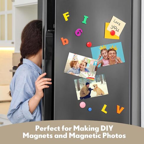 Macarrie 4 x 6 Adhesive Magnetic Sheets with Adhesive Backing Cuttable Magnetic Paper Stickers Flexible Peel and Stick for Picture Crafts Die Storage Photos(200 Pcs) in Saudi Arabia