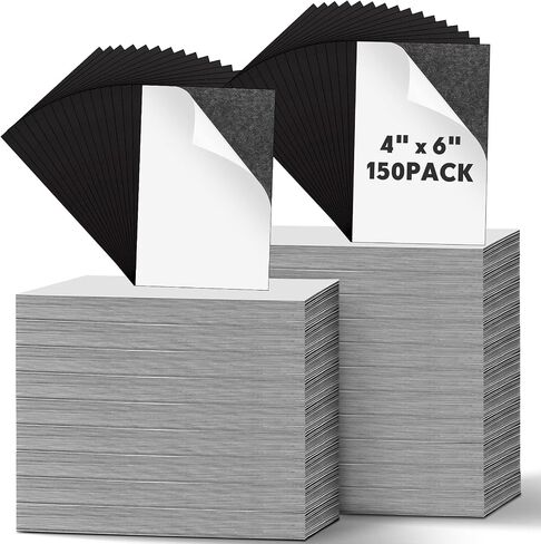 Macarrie 4 x 6 Adhesive Magnetic Sheets with Adhesive Backing Cuttable Magnetic Paper Stickers Flexible Peel and Stick for Picture Crafts Die Storage Photos(200 Pcs) in Saudi Arabia